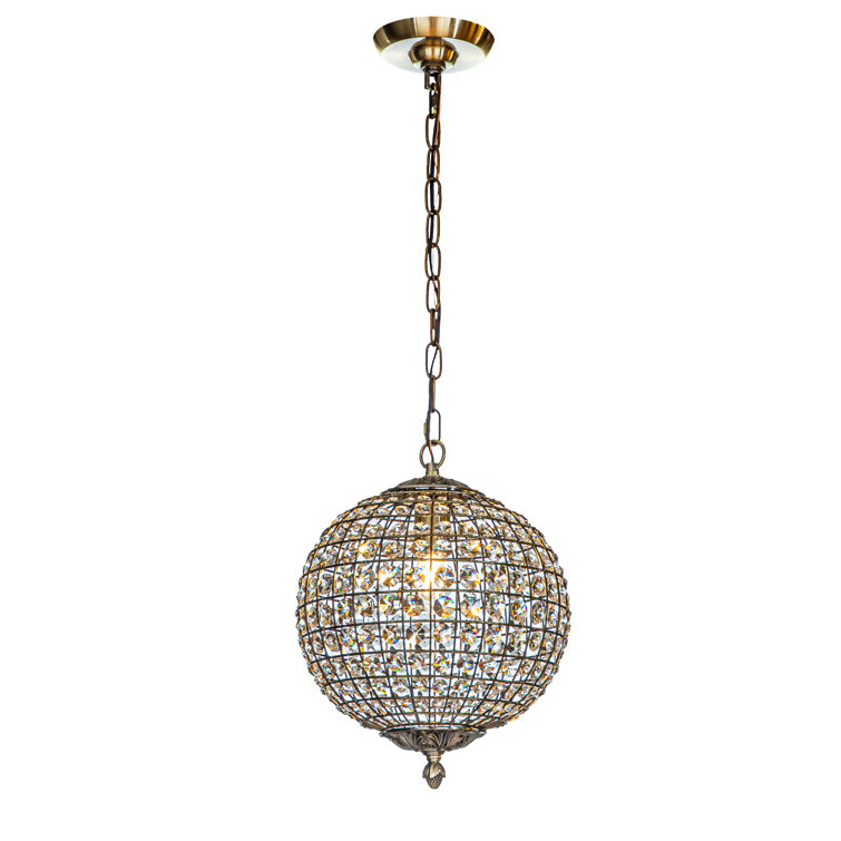 Crystal globe clearance ceiling light